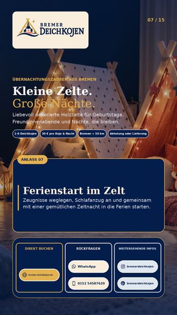 Flyer: Ferienstart im Zelt